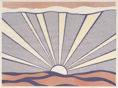 Sunrise by Roy Lichtenstein, 1965, lithograph in colors, sold May 2025