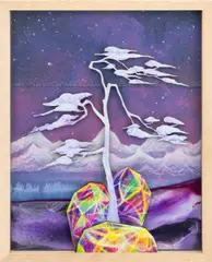 Winter Solstice by Yuxing Huang, 2021, Mixed Media Print with Sand, sold Jun 2026