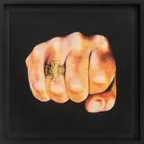 Untitled [For Parkett by Maurizio Cattelan, 2017, Lithograph in Colors on Black Paper, sold Jun 2026