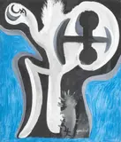 Slavic Thunder God by Walter Gaudnek, circa 1970, Oil on Canvas, sold Jul 2026
