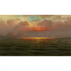 Sunset Over the Ocean by John Englehart, oil on canvas, sold May 2025
