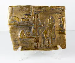 Untitled by J.B. Thompson, 1969, bronze plaque, sold May 2025