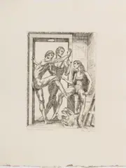 Waiting for Rehearsal by Paul Cadmus, 1984, Etching, sold Jul 2026