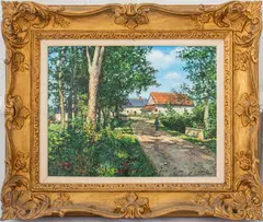Farm House by Manes Lichtenberg, Oil on Canvas, sold Jul 2026