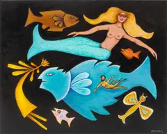Sea World / The Dance of Life by Louis Mendez, 2010, Acrylic on Canvas, sold Jul 2026