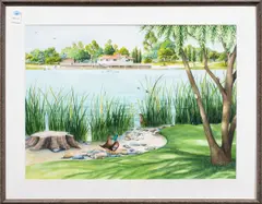 Strolling at Lake Elizabeth by Barbara Nagel, 2006, watercolor, sold May 2025