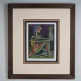Signed by Galleria Blu Milan, Pablo Picasso (Aft.) Original Painting on Paper, sold Jul 2025
