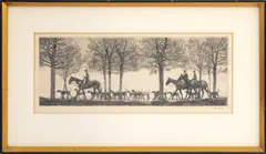 Fox Hunting Scene by Paul Desmond Brown, Etching, sold Sep 2026