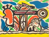 Untitled (Abstract Figural Composition) by Walter Gaudnek, 1971, Oil on Canvas, sold Jul 2026