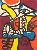 Untitled (Abstract Faces) by Walter Gaudnek, 1971, Oil on Canvas, sold Jul 2026