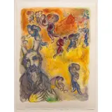 Moses Sees the Suffering of His People" from "The Story of Exodus" series by Marc Chagall, 1996, lithograph in colors, sold Jun 2025