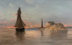 Mouth of Columbia by Nels Hagerup, oil on canvas, sold Jun 2025