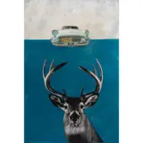 Untitled (Car and Buck) by Lara Van Horne, mixed media on board, sold Jun 2025