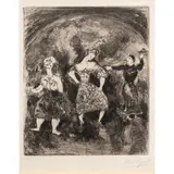 Testament Explique par Esope (pl. 27 from Les Fables de La Fontaine)," 1927/30 by Marc Chagall, etching, sold Jun 2025