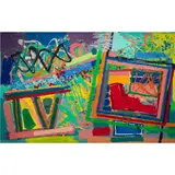 Abstract by Edward Avedisian, acrylic on panel, sold Jun 2025