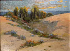 Sand Dunes by Manuel Valencia, oil on board, sold Jun 2025