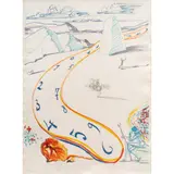 Melting Space-Time" from "Imaginations and Objects of the Future by Salvador Dalí, 1975, lithograph in colors, sold Jun 2025
