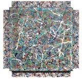 Fence for a Unicorn by Kendall Shaw, 1982, acrylic and mirrors on two canvases, sold Jun 2025
