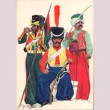 Original Gouache on Board by Napoleonic Guard Cavalry, An original gouache painting attributed to Angus McBride, sold Jul 2025