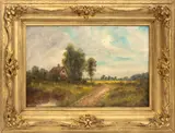 Landscape Scene with Farmhouse by Edwin F. Cole, 1800s, Oil on Canvas, sold Jul 2026