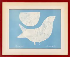 Flying Girl by Alec Cowan, 1963, Woodcut Print in Colors, sold Jul 2026