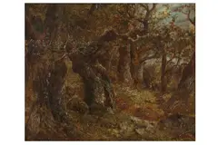 Untitled by Joseph Thors, oil on board, offered Nov 2021