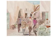 Untitled by Haidar Hamaoui, watercolour, offered Nov 2021