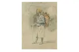 Untitled by Louis Tesson, pencil and watercolour, offered Nov 2021