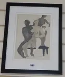 Embracing nudes by Sydney Horne Shepherd, ink and watercolour, sold Jul 2020