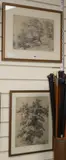 Studies of oak trees by John Callow, pencil, sold Jul 2020