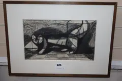 Black and white drawing by Hugh MacKinnon, pencil, sold Jul 2020