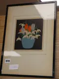 Woodblock print by Hall Thorpe, print, sold Jul 2020
