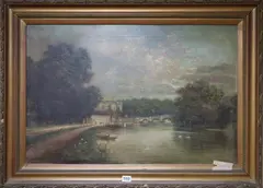 Richmond Bridge by James Isiah Lewis, oil on canvas, sold Jun 2020