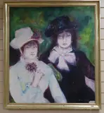Portrait of two ladies by Ellinor Michel, 1979, oil on canvas, sold Jun 2020