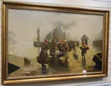 Dutch fisherfolk by Adolf Baumgartner, oil on canvas, sold Jun 2020