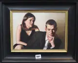 Seated Couple' monogrammed signed 21 x 29c 21 x 29cm CONDITION: Good clean condition by Stuart Gatherer, oil on panel, offered Jun 2020