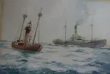 The Lightship by William Minshall Birchall, 1928, watercolour, sold Jun 2020