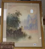 Norwegian fjord by Edwin Earp, 1883, watercolour, sold Jun 2020
