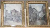French street scenes by Henri Vognet, 1916, oil, sold Jun 2020