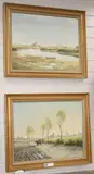 Northern French landscapes by Roger Desoutter, oil, sold Jun 2020