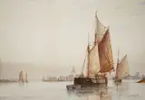 Bosham harbour, c.1900 by Frederick James Aldridge, watercolour, sold Jun 2020