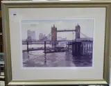 Tower Bridge by Stan Kaminski, watercolour, sold Jun 2020