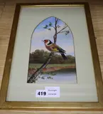 Goldfinch in a landscape by D. Harper, oil on board, sold May 2020