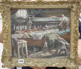 Hampton Court, Watercraft Lifeboat Makers by Aileen Engleton, oil on canvas, sold May 2020