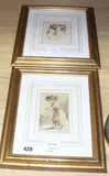 Little girl walking towards a bird and Two by Diana Beauclerk, watercolour on paper, sold May 2020
