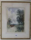 Landscape with cattle by William Edward Webb, 1900, watercolour, sold May 2020