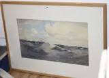 The Deep Blue Sea - taking a Liverpool pilot by Warren Williams, watercolour, sold May 2020