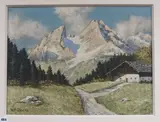 Alpine landscape by Hugo Muller, oil on canvas, sold Apr 2020