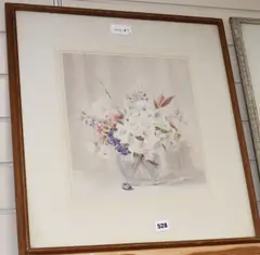 Flower studies, largest 35 x 40cm Condition: by Nora H. Cullen, 1938, watercolor, offered Apr 2020