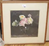 Still life of roses in a glass vase by William Thomas Wood, Wood, sold Apr 2020